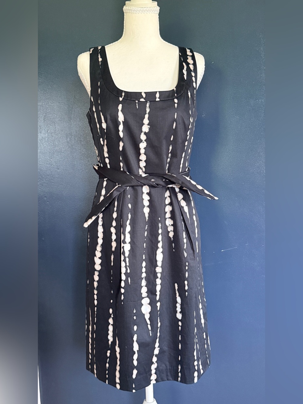 Ann Taylor NWT Sleeveless Cotton Summer Midi Dress with Waist Sash
